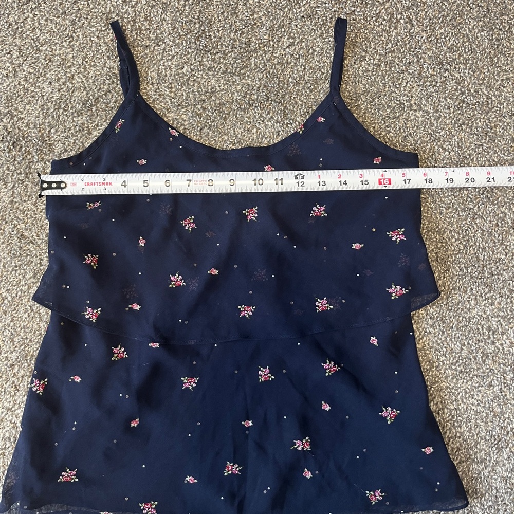 CAbi Navy Blue Floral Tank Size S - Picture 7 of 8